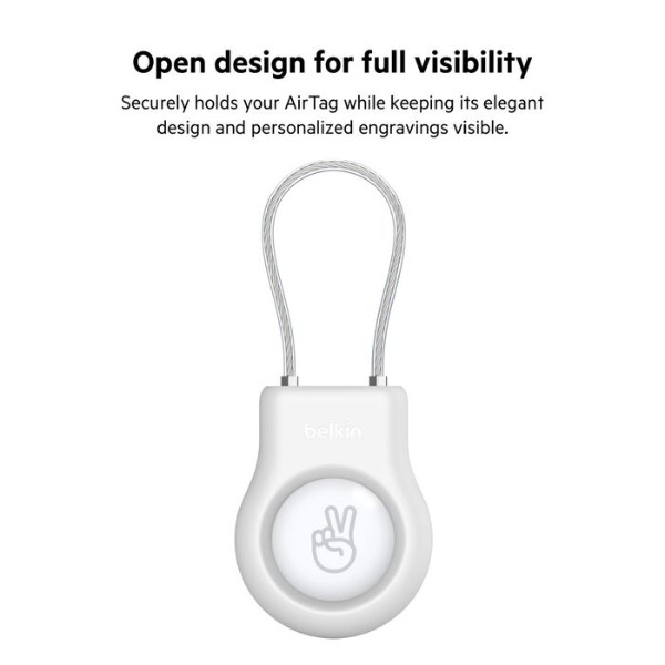 Фото - Чехол для беспроводного маяка Belkin Secure Holder with Wire Cable AirTag, White (MSC009BTWH)